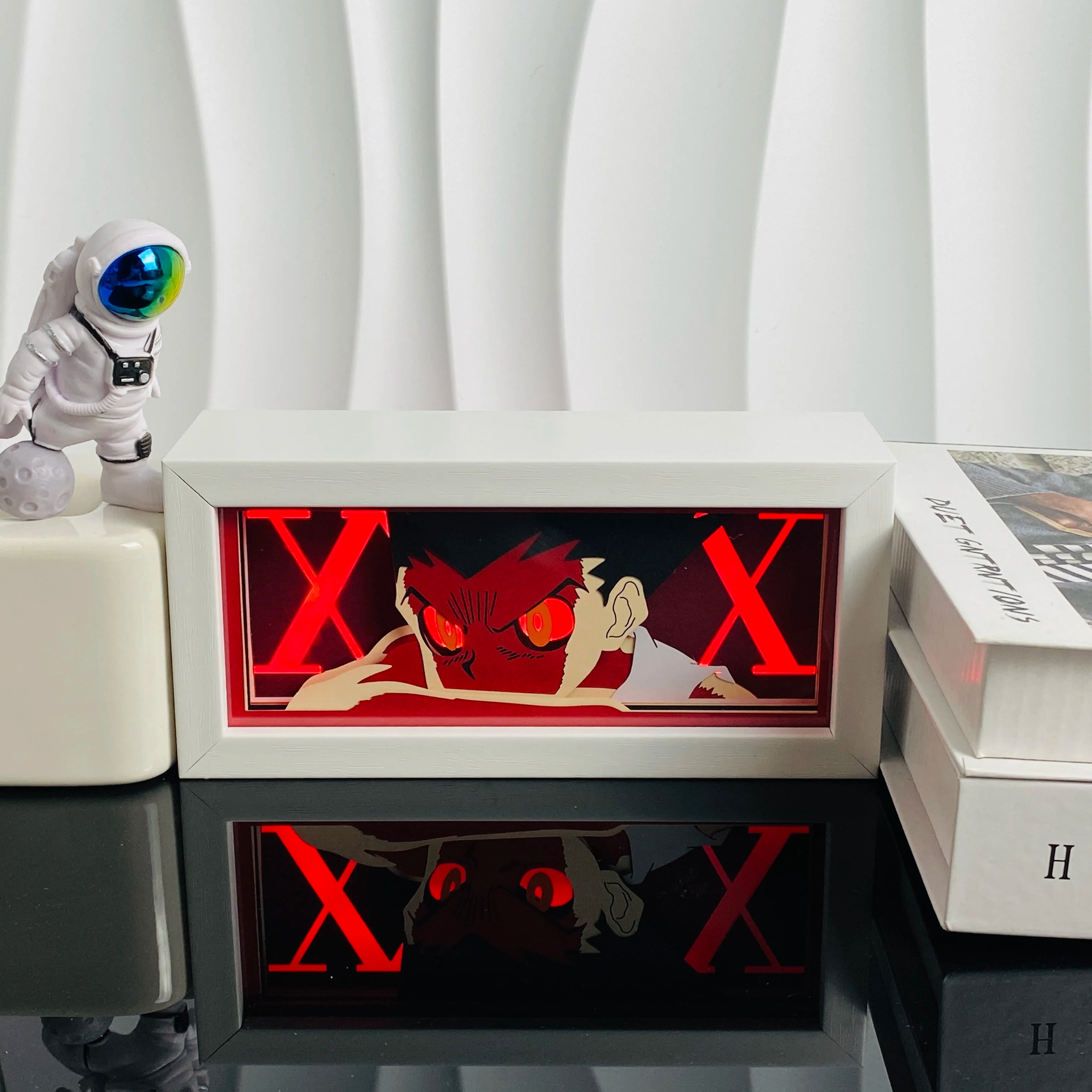 Anime Paper Carved Lamp Cute Figure 3D Paper Led Color Light Box Room Decoration Collect Night Light Gifts