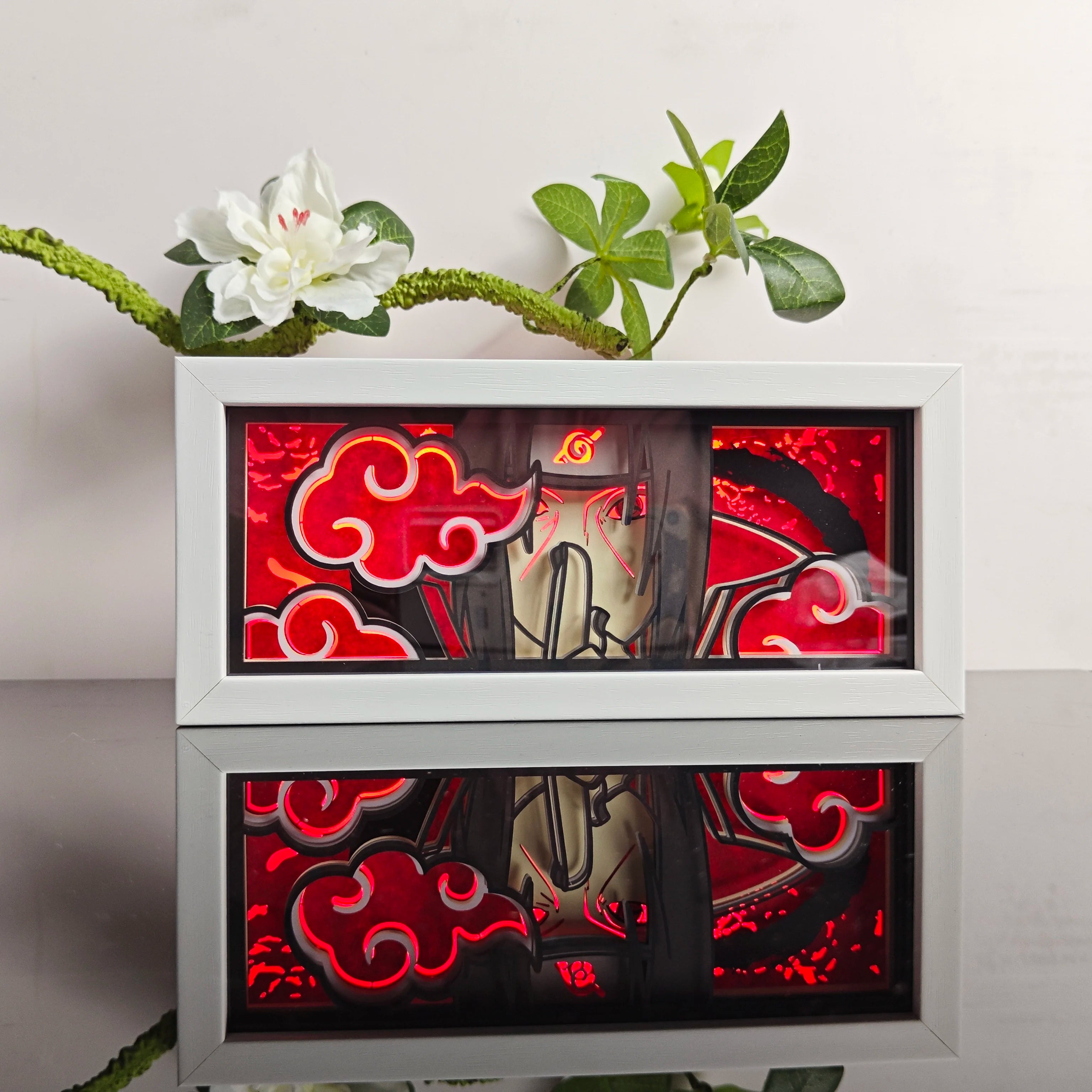 Anime Paper Carved Lamp Cute Figure 3D Paper Led Color Light Box Room Decoration Collect Night Light Gifts