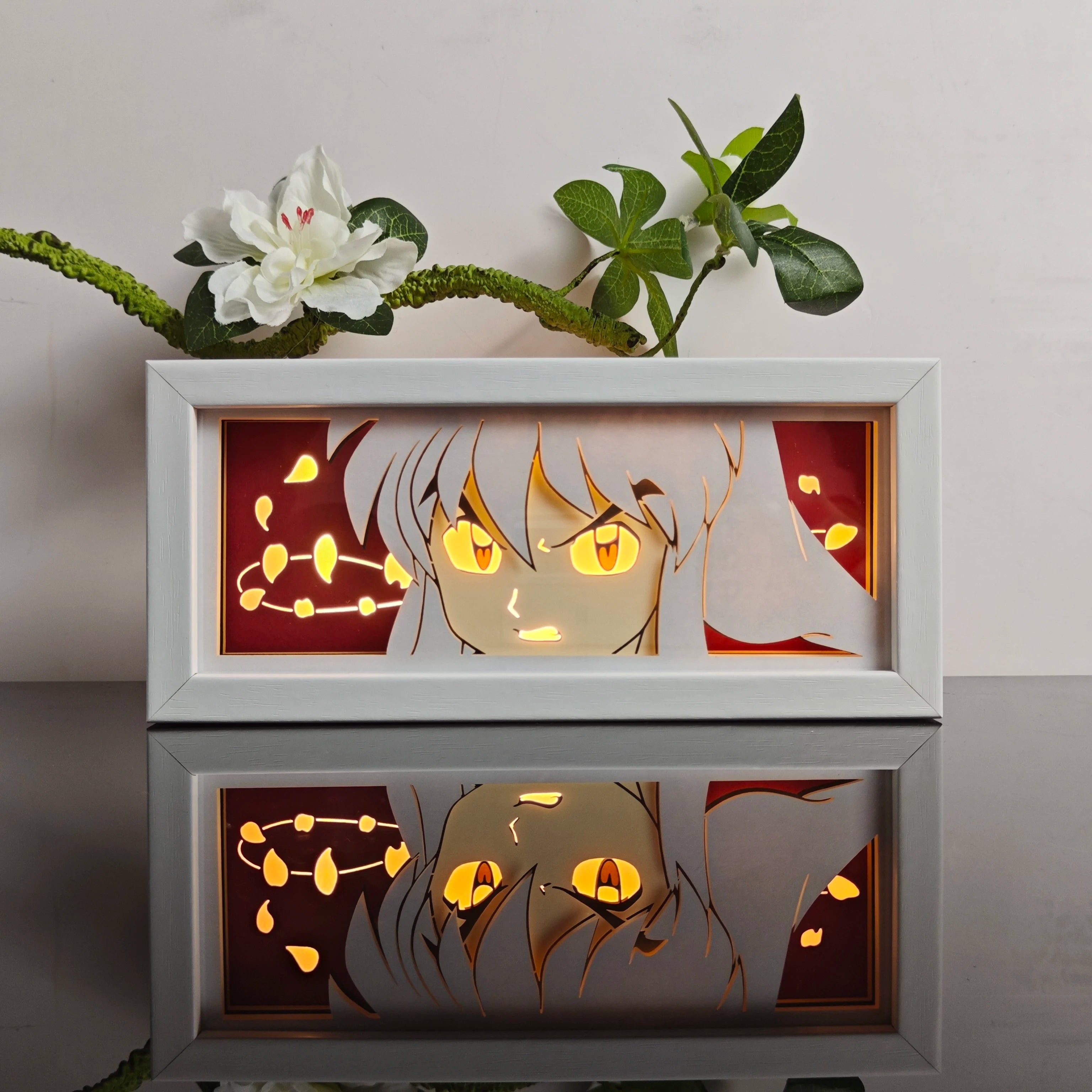 Anime Paper Carved Lamp Cute Figure 3D Paper Led Color Light Box Room Decoration Collect Night Light Gifts