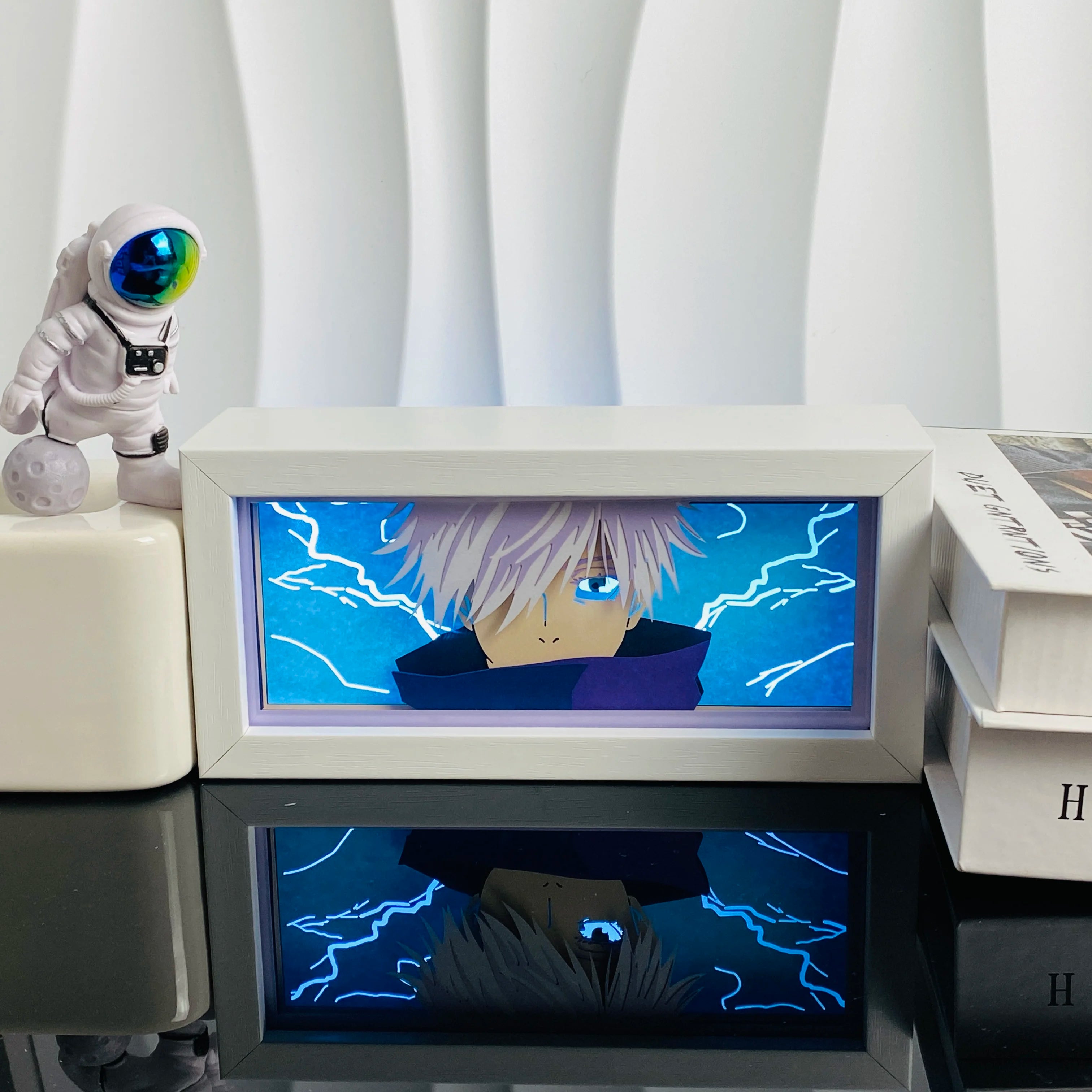 Anime Paper Carved Lamp Cute Figure 3D Paper Led Color Light Box Room Decoration Collect Night Light Gifts