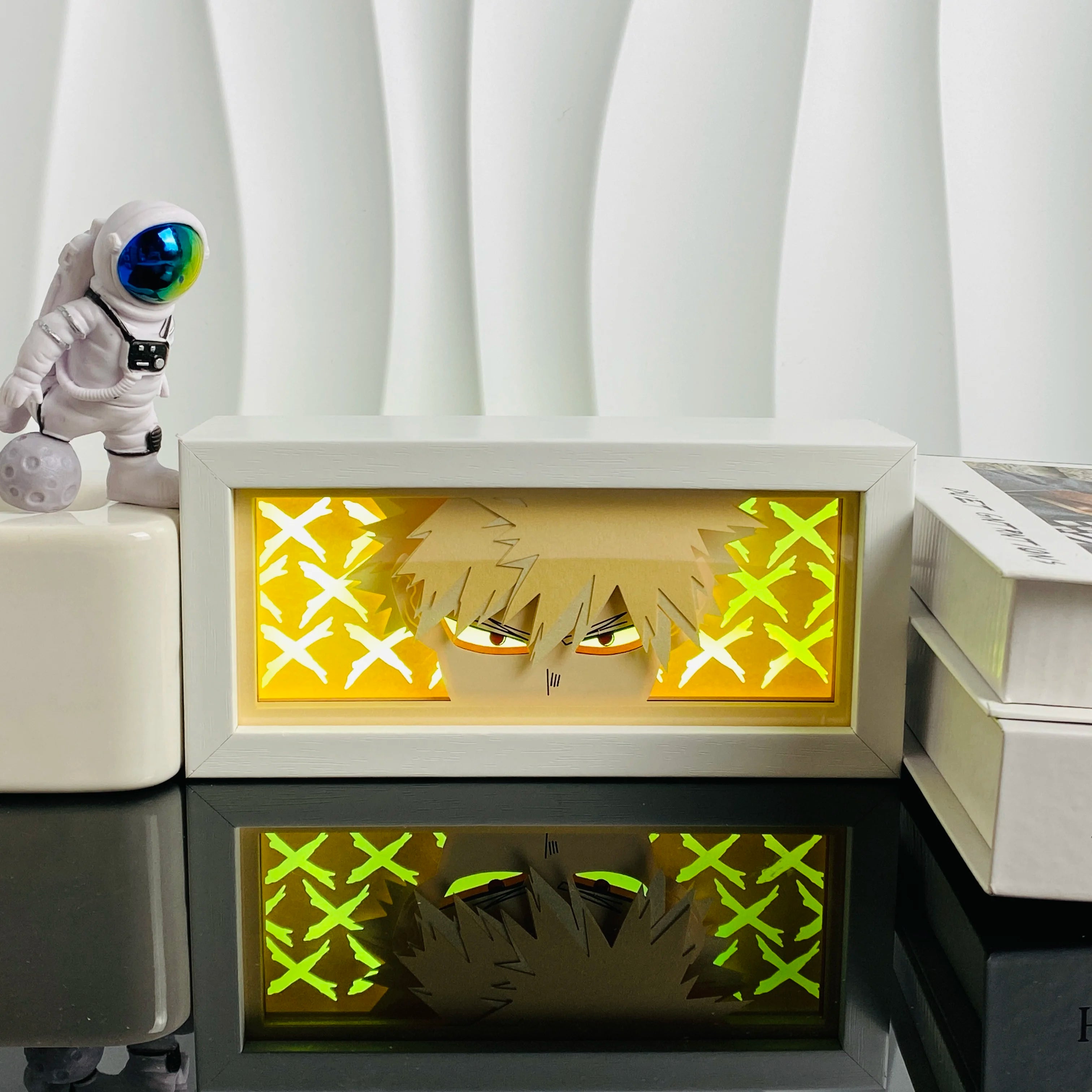 Anime Paper Carved Lamp Cute Figure 3D Paper Led Color Light Box Room Decoration Collect Night Light Gifts