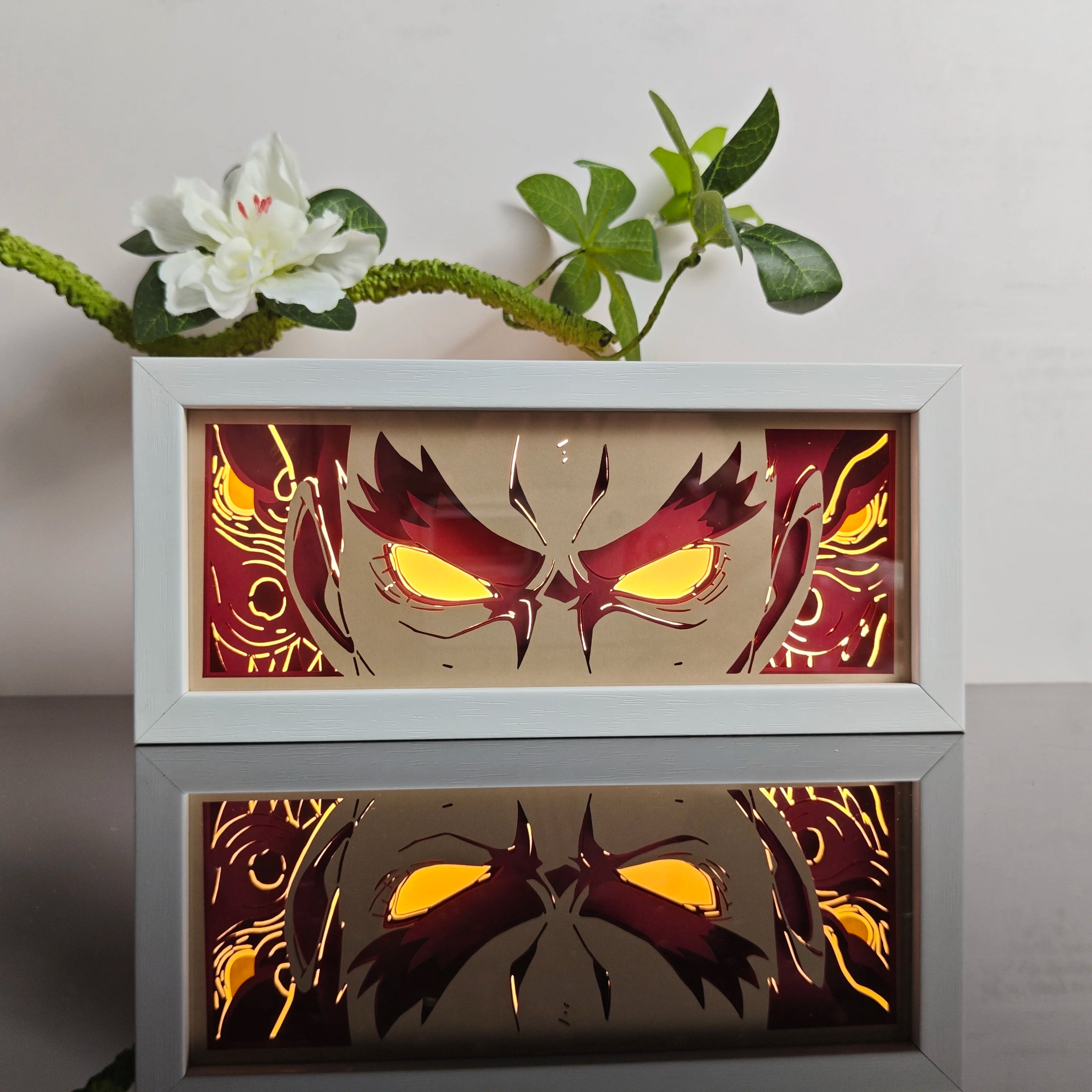 Anime Paper Carved Lamp Cute Figure 3D Paper Led Color Light Box Room Decoration Collect Night Light Gifts