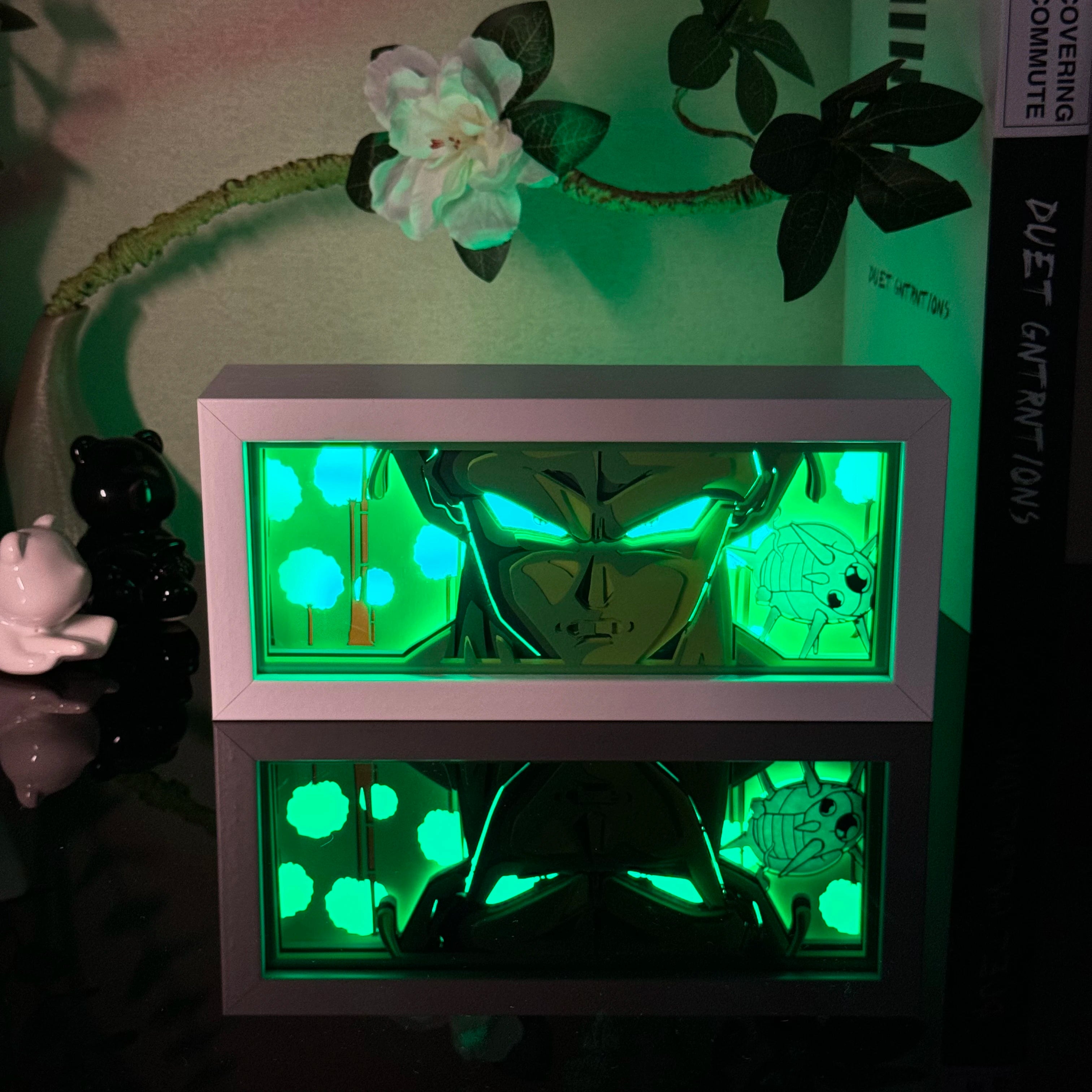 Anime Paper Carved Lamp Cute Figure 3D Paper Led Color Light Box Room Decoration Collect Night Light Gifts