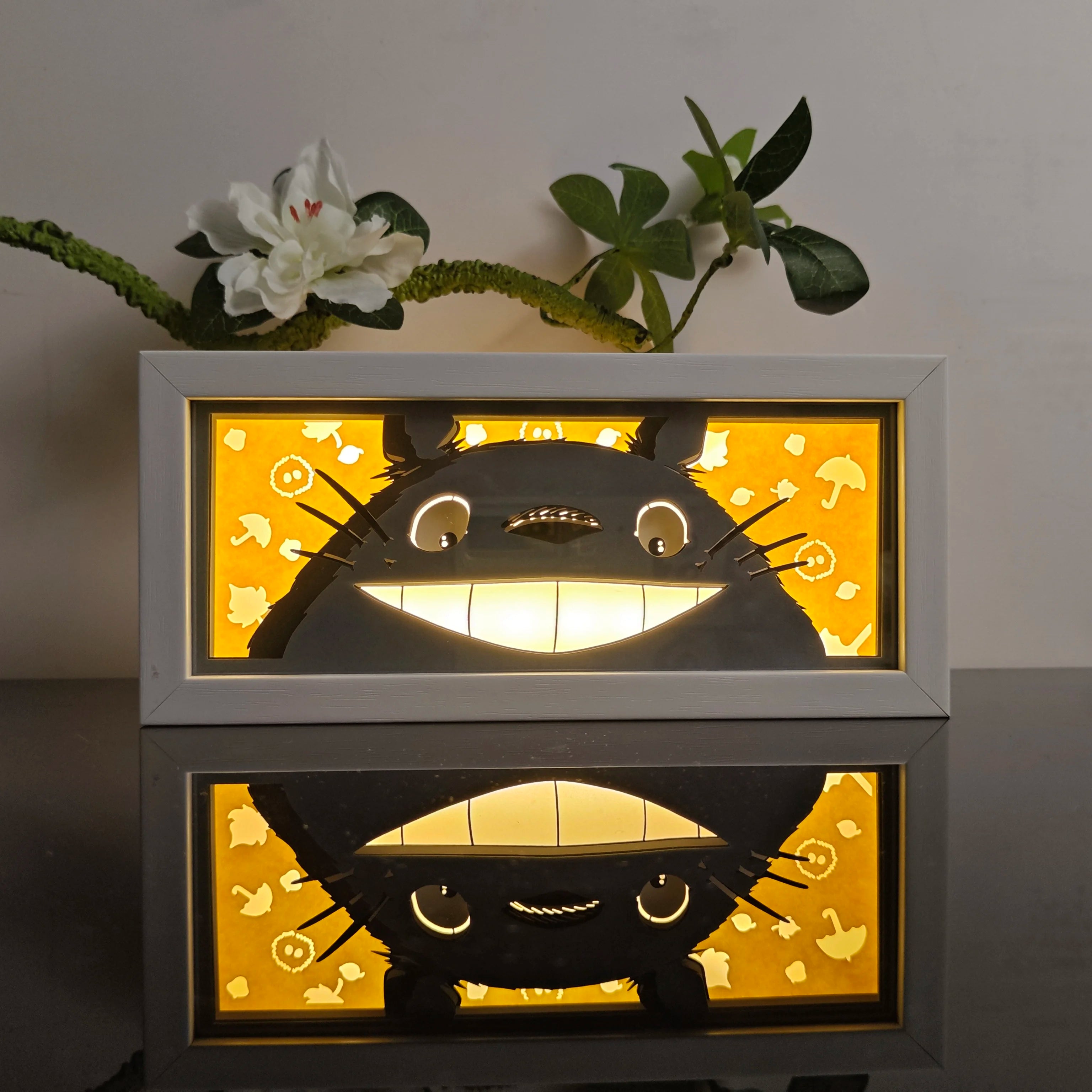 Anime Paper Carved Lamp Cute Figure 3D Paper Led Color Light Box Room Decoration Collect Night Light Gifts