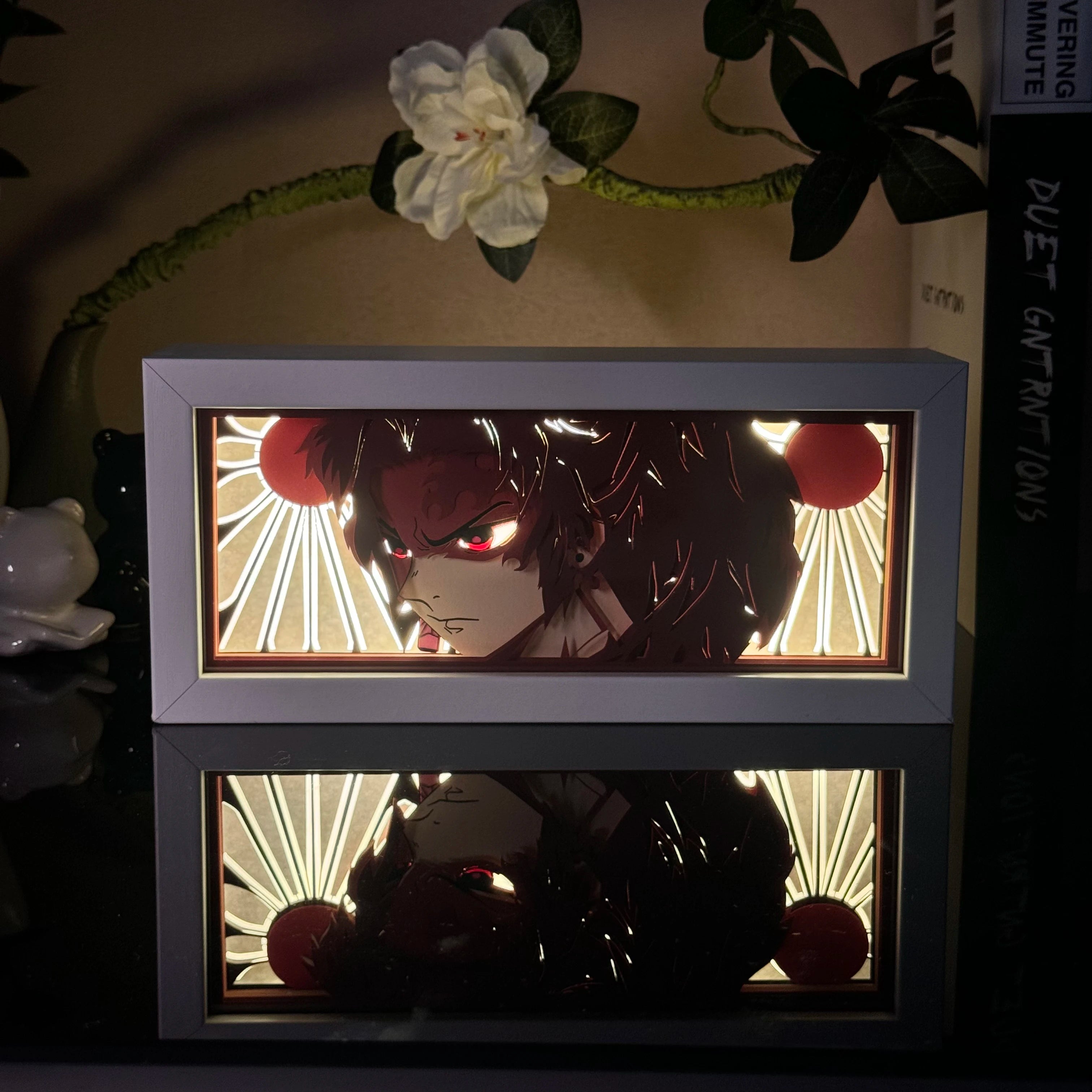 Anime Paper Carved Lamp Cute Figure 3D Paper Led Color Light Box Room Decoration Collect Night Light Gifts