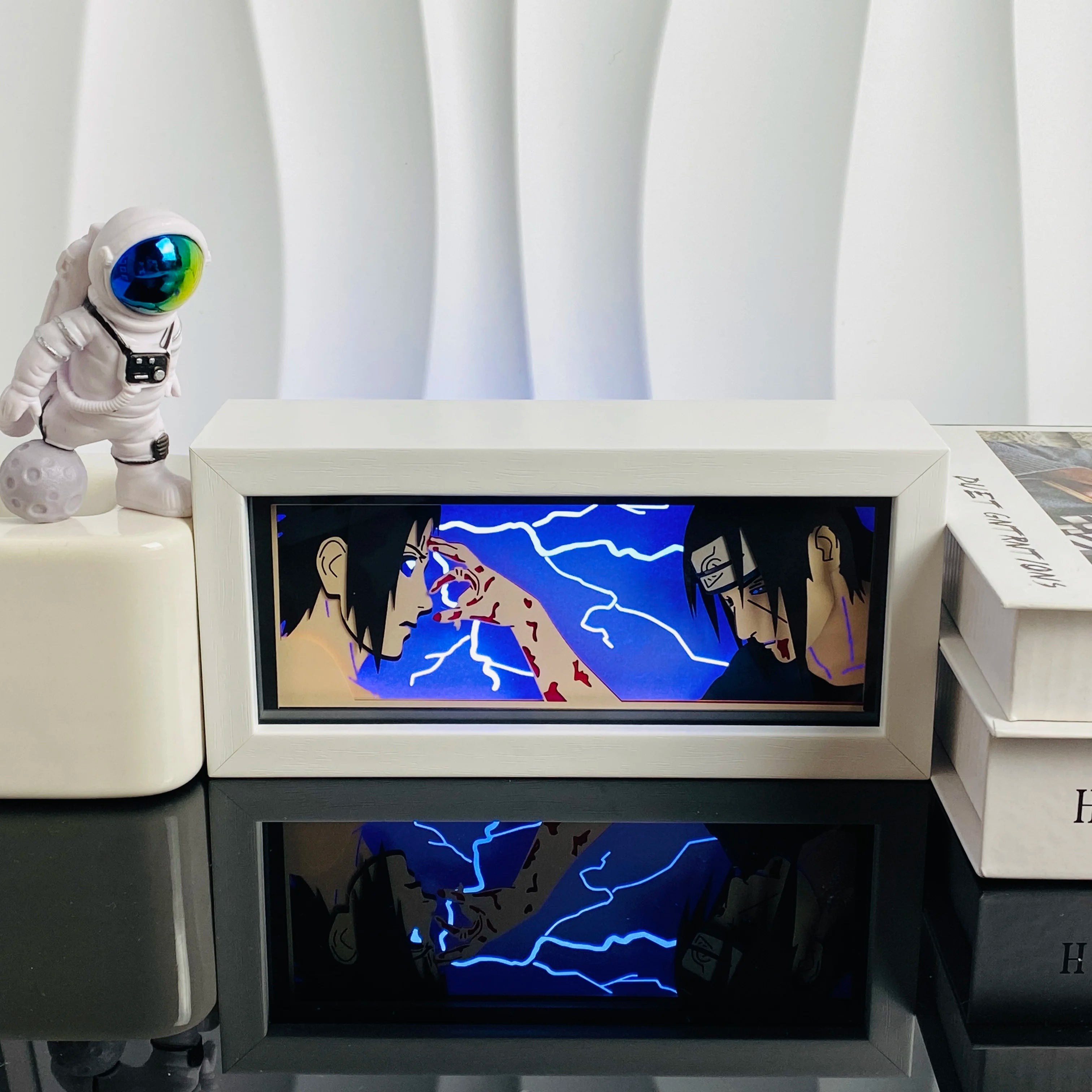 Anime Paper Carved Lamp Cute Figure 3D Paper Led Color Light Box Room Decoration Collect Night Light Gifts